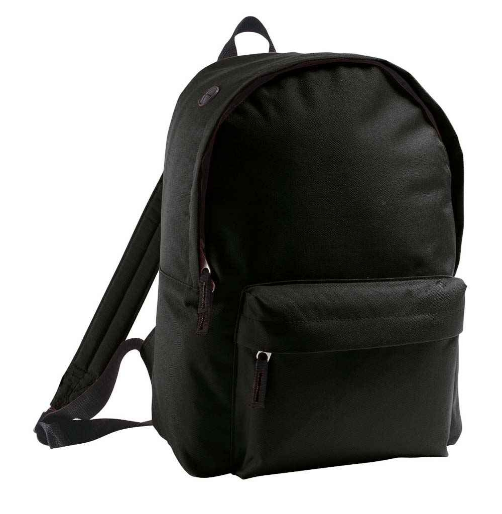 netherwood black backpack with embroidered school logo