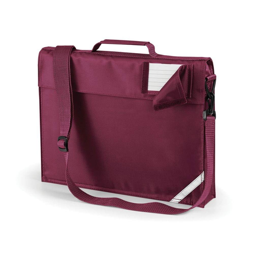 Churchfield Maroon Book Bag with Shoulder Strap