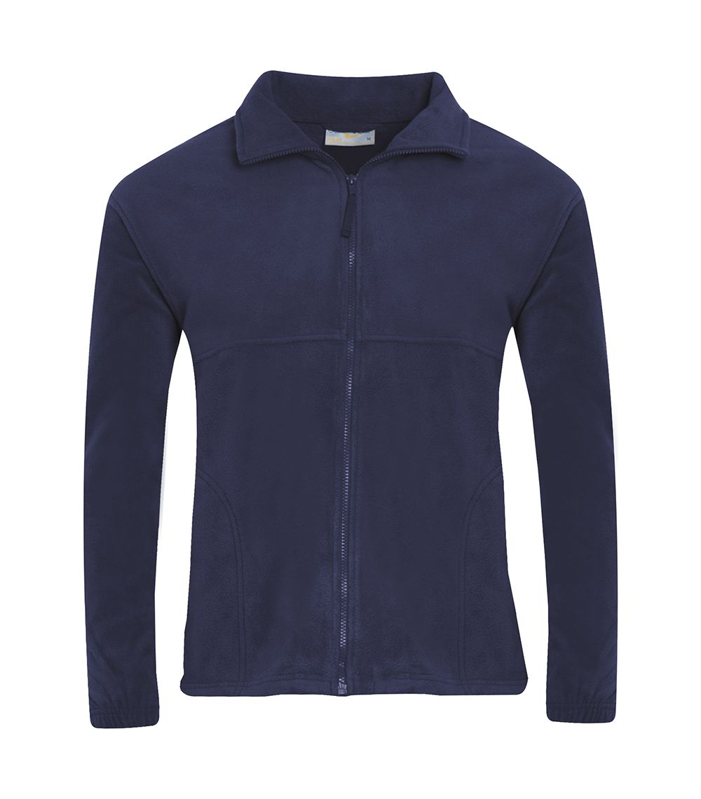 Darfield All Saints-Navy-Fleece-Jacket with Embroidered School Logo