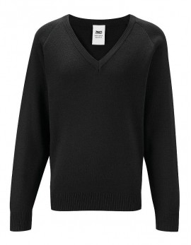 Netherwood v-neck knitted black jumper