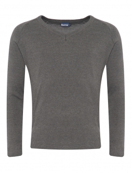 holy trinity v-neck knitted grey jumper