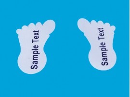 funky feet self adhesive shoe label with seal