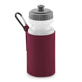 maroon water bottle and holder with printed name